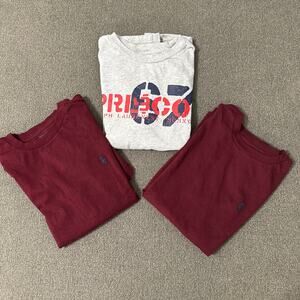 Lot of 3 Polo Ralph Lauren Kids Short Sleeve Shirts Size 8 Small Maroon